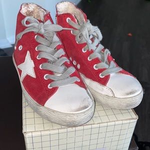 Red kids Golden Goose sneakers